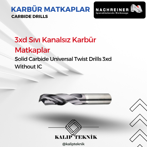 3xD Sıvı Kanalsız Karbür Matkaplar